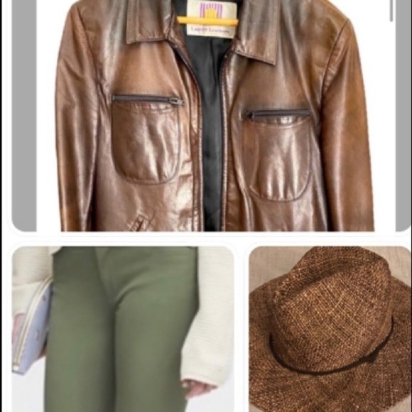 ⌛️Vintage Leather jacket, distressed dark brownw - Picture 11 of 11